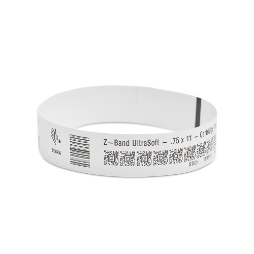 10015356K - Zebra 0.75" x 11" Z-Band UltraSoft Wristband (Case)