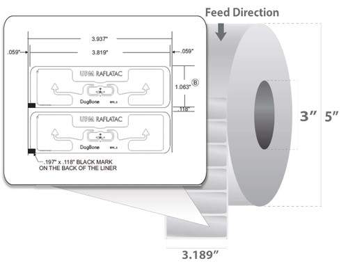 10018353 - Zebra 3.819" x 1.063" Z-Perform 1500T RFID Label (Case)