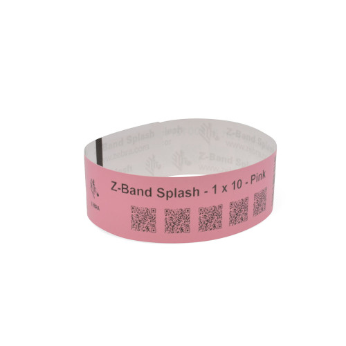 10012717-5K - Zebra 1" x 10" Z-Band Splash Wristband (Pink) (Case)