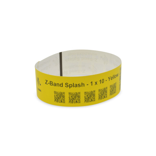 10012717-2K - Zebra 1" x 10" Z-Band Splash Wristband (Yellow) (Case)