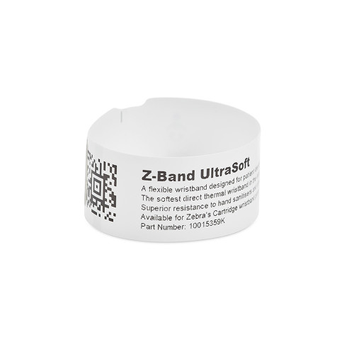 10015358K - Zebra 1" x 6" Z-Band UltraSoft Wristband (Case)