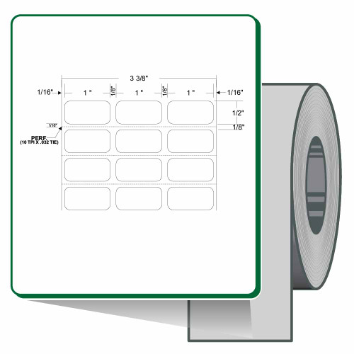 10023169 - Zebra 1" x 0.5" Z-Xtreme 4000T High-Tack Label (Silver) (Case)