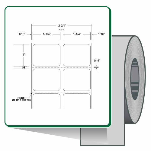 10023017 - Zebra 1.25" x 1" Z-Ultimate 2000T Label (Case)