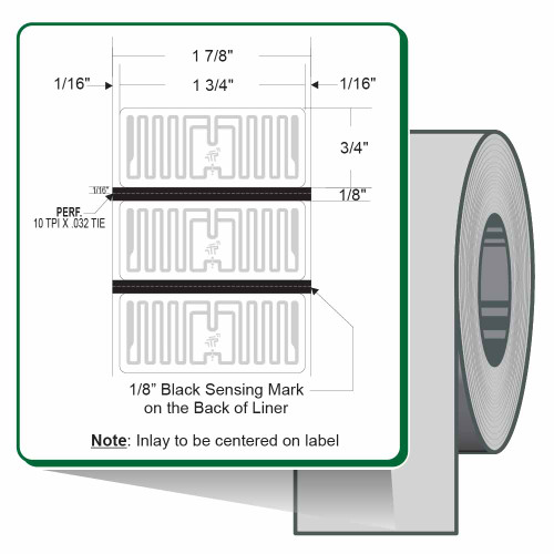 10036917 - Zebra 1.75" x 0.75" PolyPro 4000D RFID Label (Case)