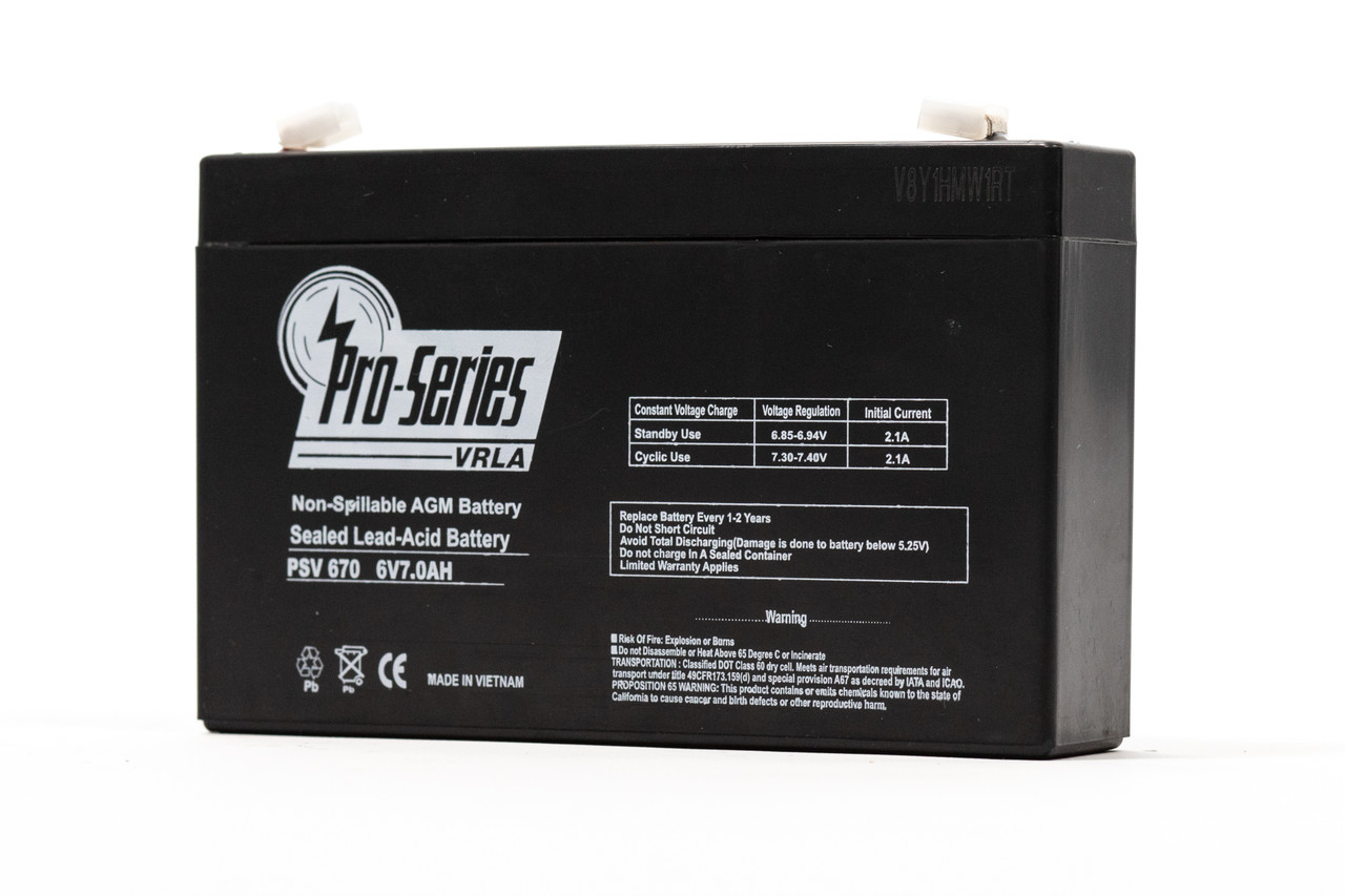 Power-Sonic PS-670 6V 7AH Sealed Lead Acid Battery – AGM, Rechargeable