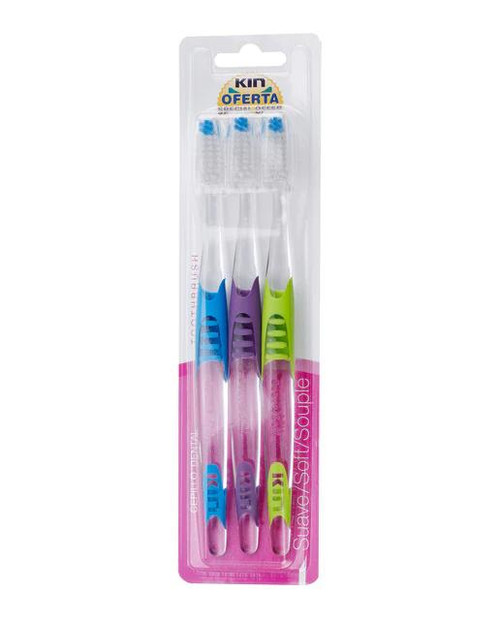 3 cepillos dentales suave kin