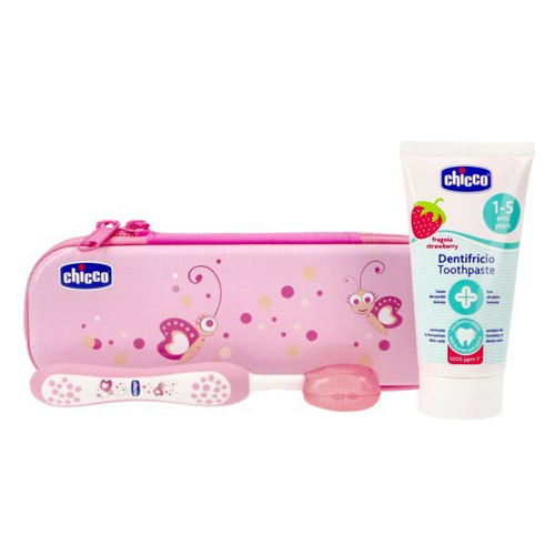 SET DENTAL HIGIENE INFANTIL CHICCO 3 - 6 AÑOS COLOR ROSA