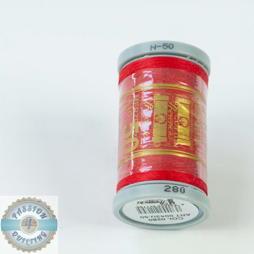 Presencia Cotton Quilting Thread 50wt 500m Colour 280 Red