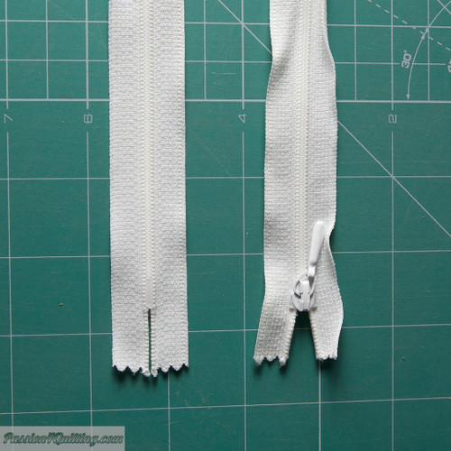 Bright white invisible zipper 30cm
