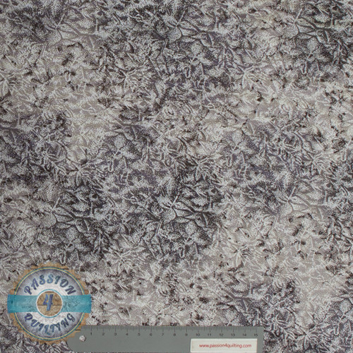 Light grey background with darker fairy frost pattern, hint of silver, 100% cotton fabric for quilting and sewing projects, sold by the 25cm piece. Christmas