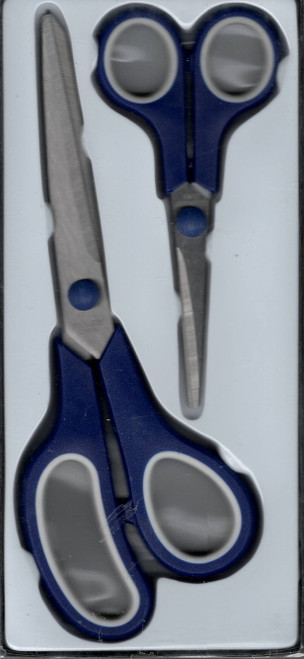 Blue Soft Cushion Premium Scissor Set, featuring stainless steel blades & ergonomic handles (8.5" & 5.5" lengths), perfect for crafting & trimming with comfort. Blue Soft Cushion Premium Scissor Set, featuring stainless steel blades & ergonomic handles (8.5" & 5.5" lengths), perfect for crafting & trimming with comfort.