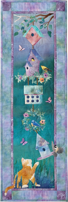Hoffman Fabrics' Jewel Basin digital fabric line by McKenna Ryan, featured in the Meow Mix Just Kitten Around appliqué pattern, for quilters of all levels. Hoffman Fabrics' Jewel Basin digital fabric line by McKenna Ryan, featured in the Meow Mix Just Kitten Around appliqué pattern, for quilters of all levels.