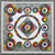 Grey Quilt Kit by Jacqueline de Jonge - Geometric pattern featuring circles in a square on grey & white background, intermediate skill level kit includes all fabric and foundation papers for a 71" x 71" quilt.