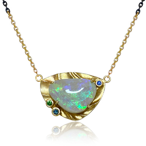 Monet Necklace | Opal, Gold, Gem stones | Handmade Fine Jewelry by K.MITA  