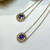 Washi Round Pendant | Gold and Blue Sapphire | Handmade Fine Jewelry  by K.MITA