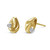 Dune Pebble Studs | 14K Yellow Gold with Diamond | Handmade Fine Jewelry