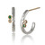Lyla Hoop | Gold and Silver with Green Garnet | Handmade Fine Jewelry by K.MITA