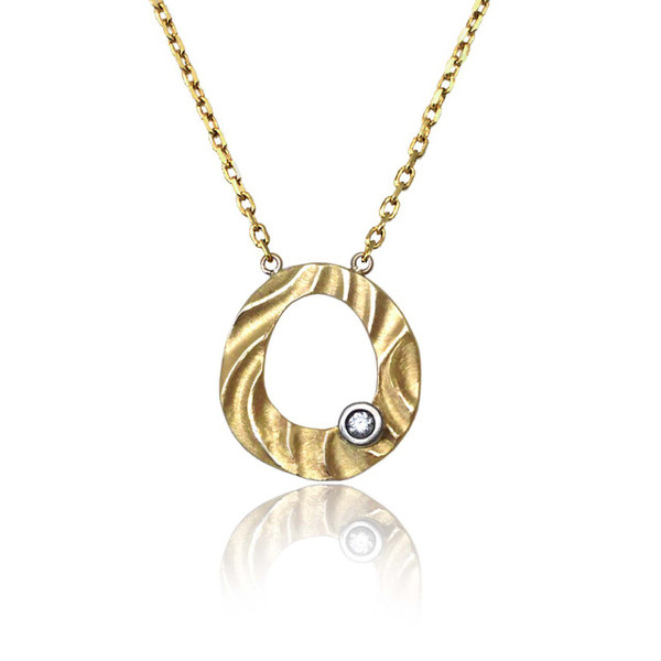 Pebble Pendant | Gold and Diamond | Modern Jewelry by K.MITA