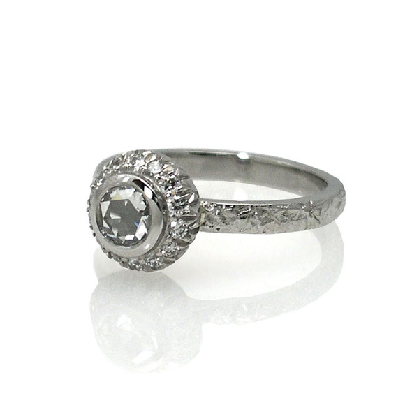 Rose Cut Diamond Ring | Palladium, Diamonds | Custom Handmade Fine Jewelry