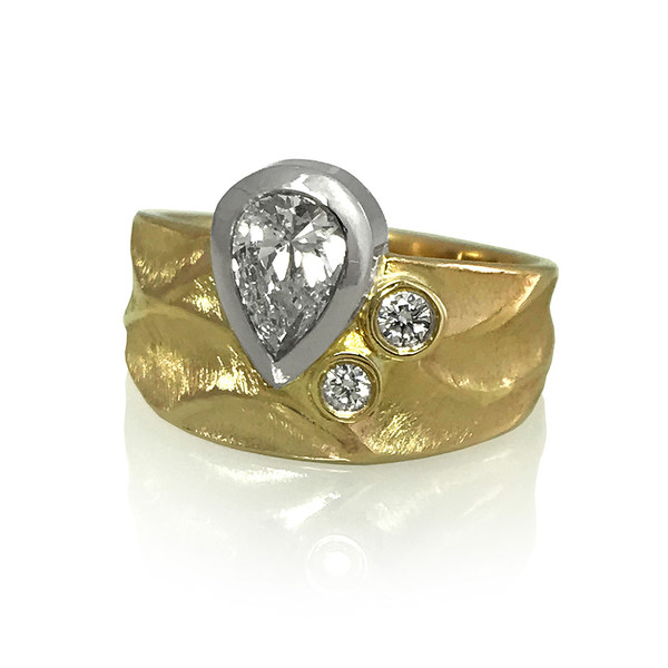 White Diamond Rebecca Ring | Gold, Diamonds | Custom Handmade Fine Jewelry by K.MITA