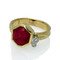 Flat Faceted Ruby Red Ring from Keiko Mita's Sand Dune Collection