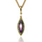 Sunburst Amethyst Pendant | Gold, Amethyst and Green Garnet | Modern Fine Jewelry by K.MITA