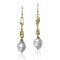 Twizzle Pearl Earrings  | Gold and Keshi Pearl | Handmade Fine Jewelry by K.MITA