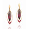 Long Marque Shaped Earrings | Gold, Rhodolite Garnet and Rubies | Handmade Designer Jewelry by K.MITA