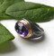 Amethyst Gemrock Ring | Gold and Oxidized Silver | Handmade Fine Jewelry by K.MITA