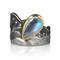 Moonlight Ring | Moonstone,  Gold and Oxidized Silver | Handmade Art Jewelry by Keiko Mita