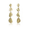 Pebble Dangle Earrings handmade by K.Mita | Yellow Gold and Diamonds