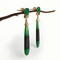 Green Garnet Color Block Earrings by Keiko Mita | Bi-Color Green Garnet, Emerald, Gold | Handmade Fine Jewelry