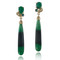 Green Garnet Color Block Earrings by Keiko Mita | Bi-Color Green Garnet, Emerald, Gold | Handmade Fine Jewelry