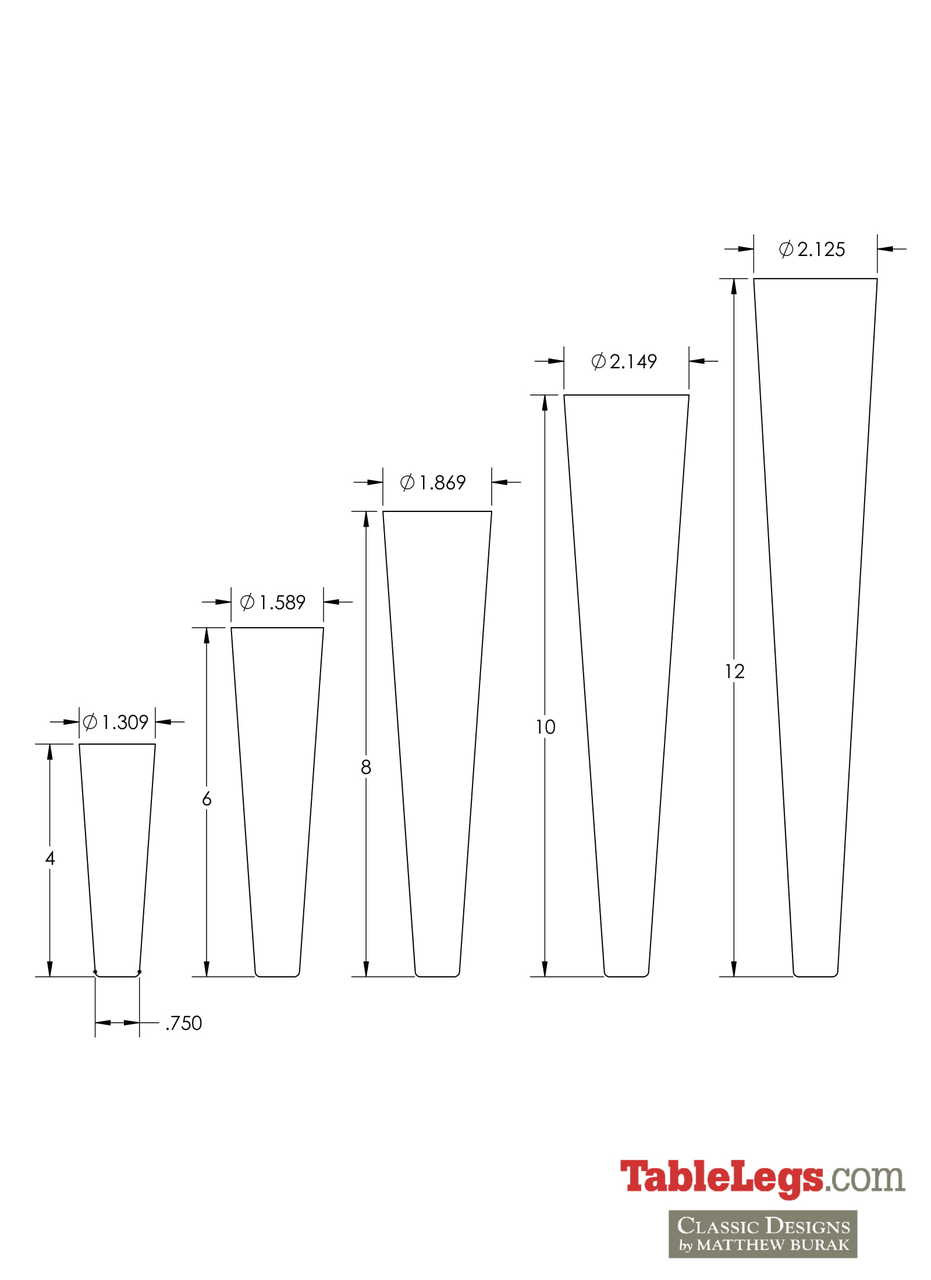 McCobb MidCentury Modern Furniture Feet 4" 12" Shop