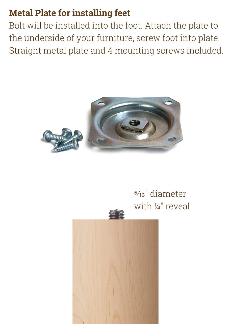 Round Wood Furniture Feet | 2 x 4