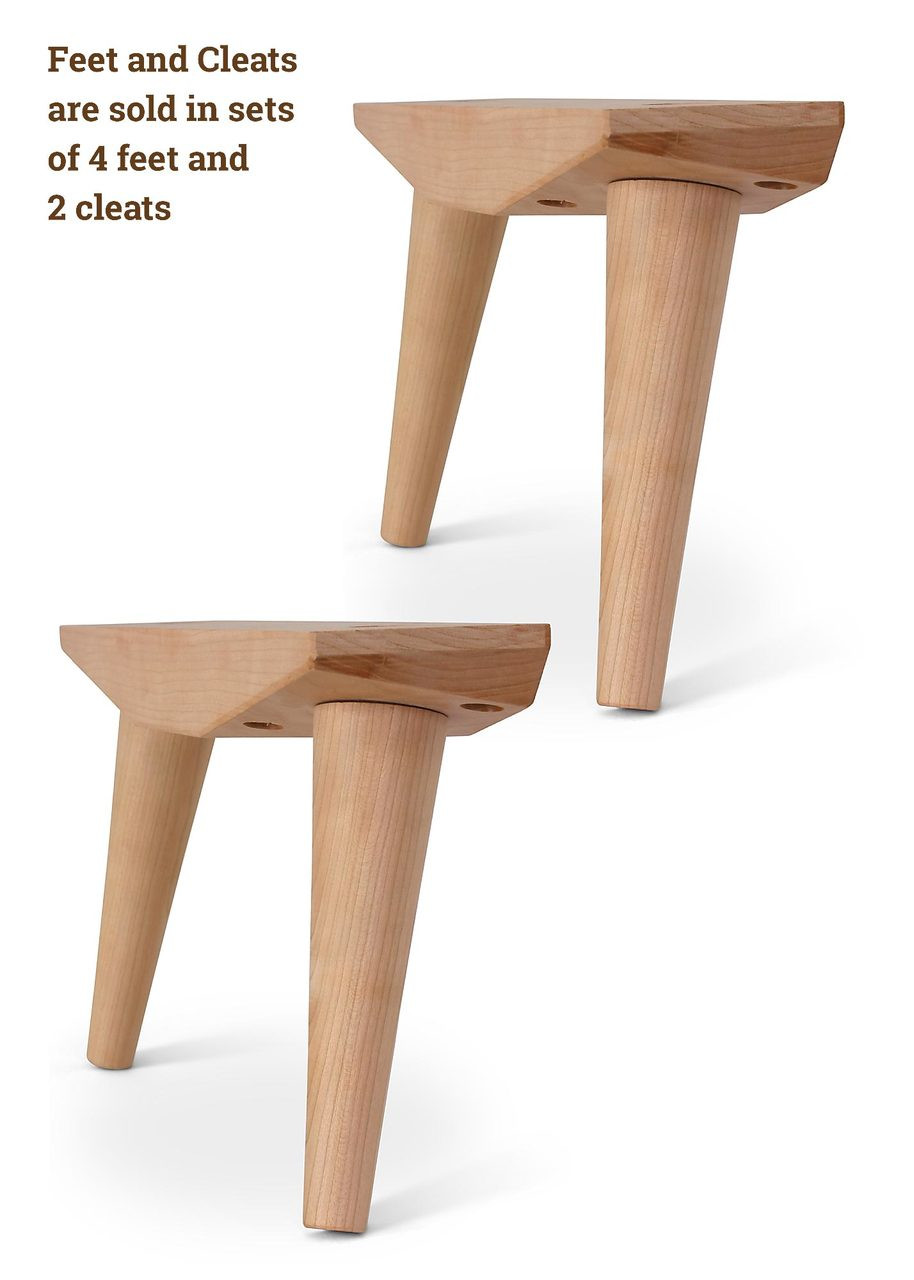 McCobb Mid-Century Modern Feet & Angled Cleat Set - TableLegs.com