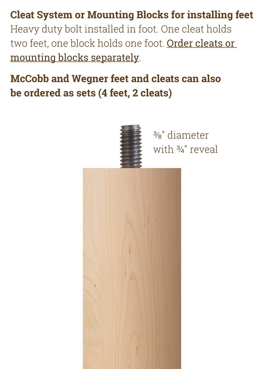 McCobb MidCentury Modern Furniture Feet 4" 12" Shop