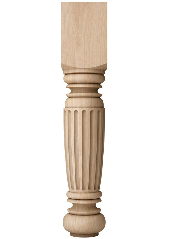 Fluted Farmhouse Coffee Table Leg 18"