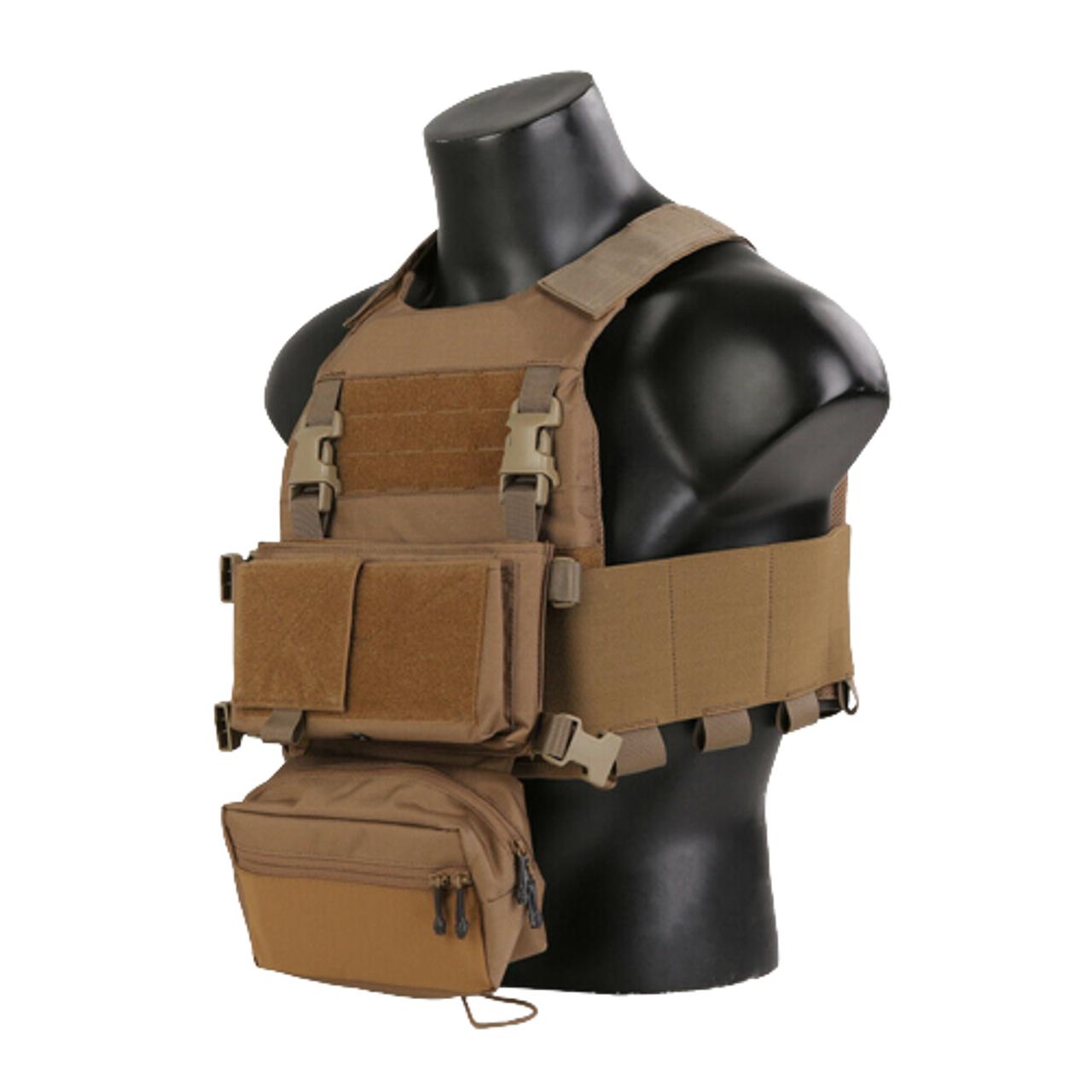 FCS Combat Vest w/MK Chest Rig SET Molle Plate Carrier + Dangler Pouch