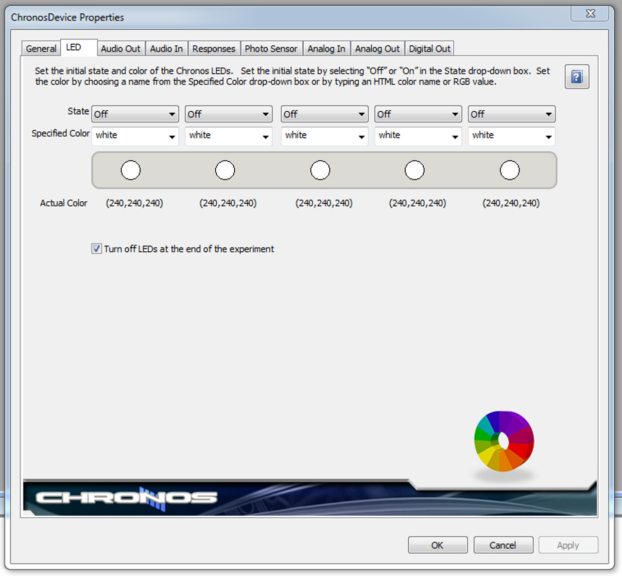 Chronos Device Properties in E-Prime