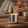 Twilight Rose Silver Mercury Glass Candle