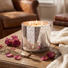 Twilight Rose Silver Mercury Glass Candle