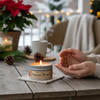 Poinsettia Wreath Tin Candle