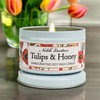 Tulips & Honey White Tin Candle