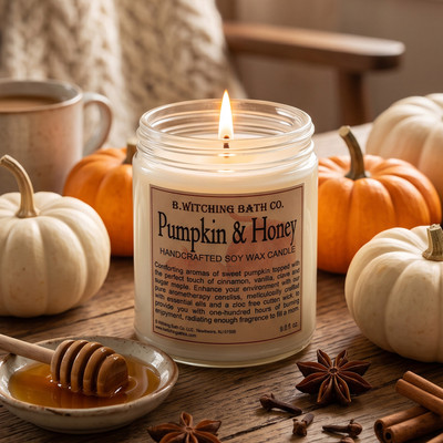 Pumpkin & Honey Handcrafted Soy Wax Candle