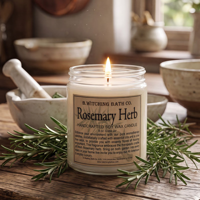 Rosemary Herb Handcrafted Soy Wax Candle