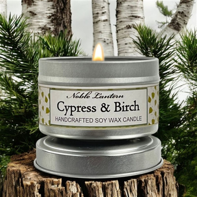 Cypress & Birch Tin Candle