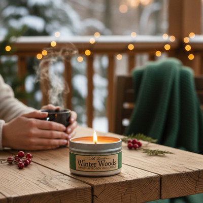 Winter Woods Tin Candle