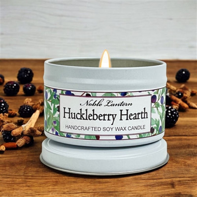 Huckleberry Hearth White Tin Candle