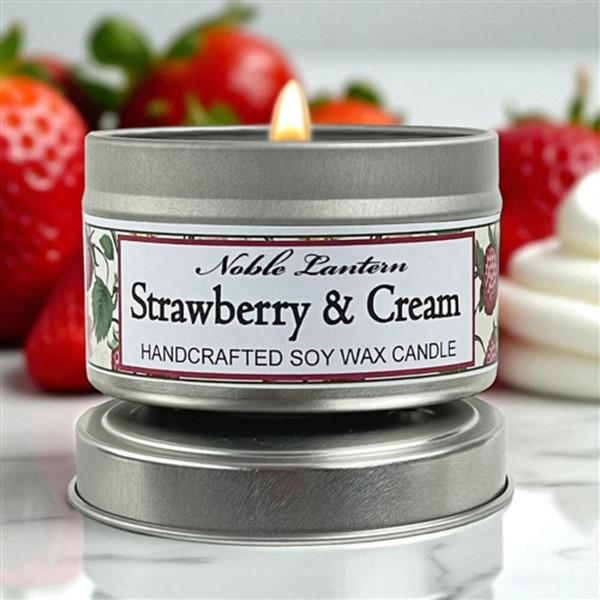 Strawberry & CreamTin Candle